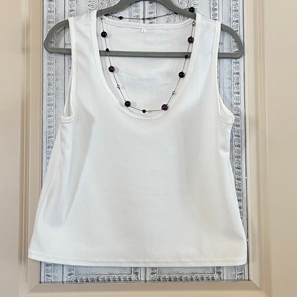 Unbranded Tops - NEW Sz-L Girls Scooped Cropped Casual/Dressy Ribbed Tank Top-Perfect 4 Layering🫶